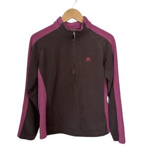 Nike ACG Pullover 1/4 Zip Womens Size L Fleece Base Layer Brown Purple Athletic